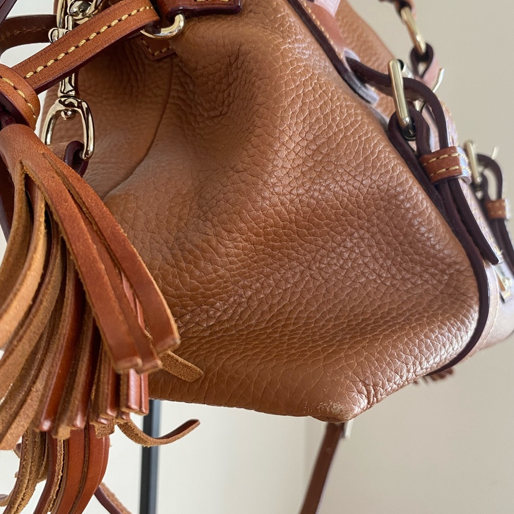 Dooney & Bourke Pebble Grain Tassel Leather Satchel - Picture 9 of 14